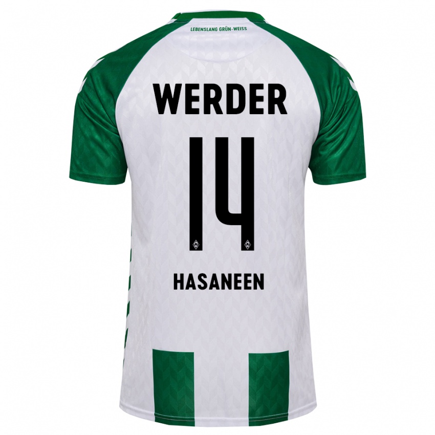 גברים Zeyad Hasaneen #14 ירוק לבן ג'רזי ביתית 2026/27 חולצה קצרה