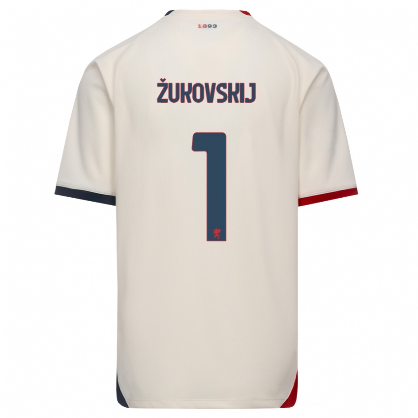 גברים Mark Žukovskij #1 לבן מבריק אדום הרחק ג'רזי 2026/27 חולצה קצרה