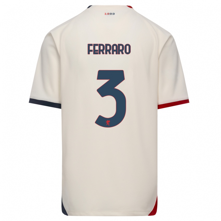 גברים Marco Ferraro #3 לבן מבריק אדום הרחק ג'רזי 2026/27 חולצה קצרה