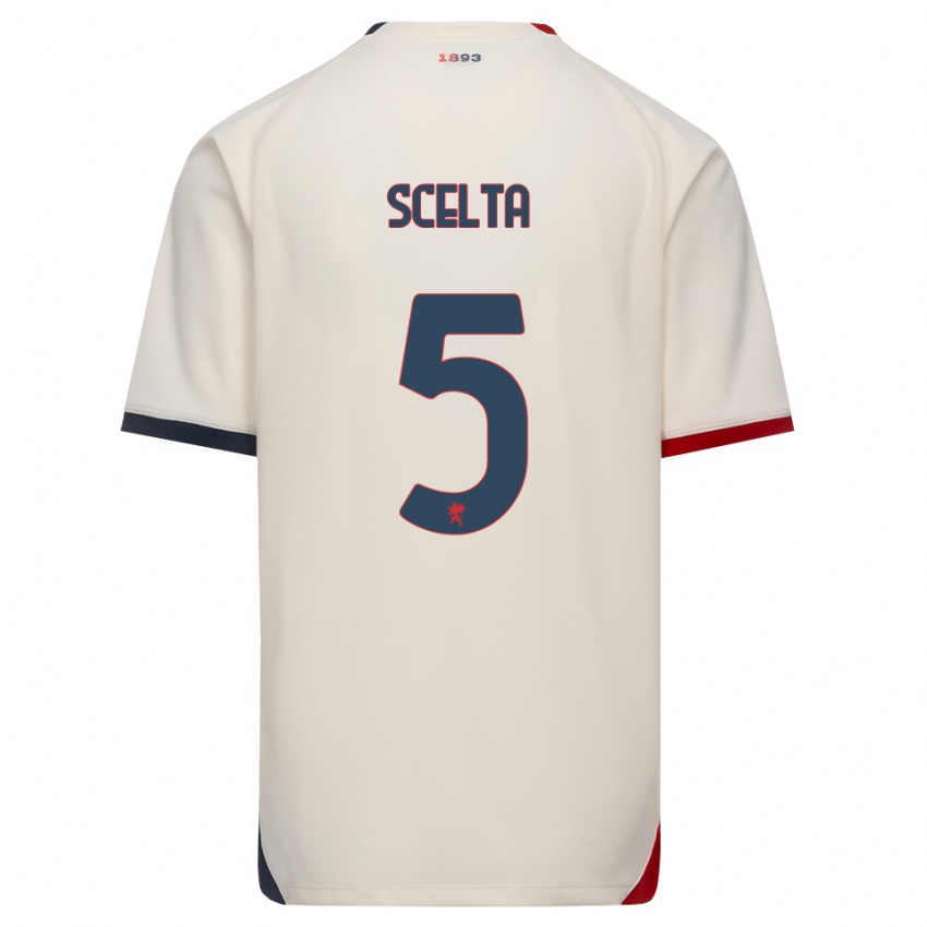 גברים Alessio Scelta #5 לבן מבריק אדום הרחק ג'רזי 2026/27 חולצה קצרה