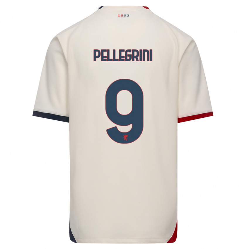 גברים Fernando Pellegrini #9 לבן מבריק אדום הרחק ג'רזי 2026/27 חולצה קצרה