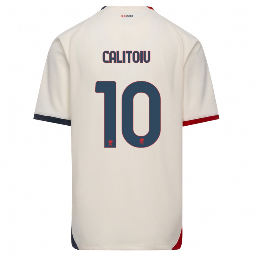 גברים Mihai Calițoiu #10 לבן מבריק אדום הרחק ג'רזי 2026/27 חולצה קצרה