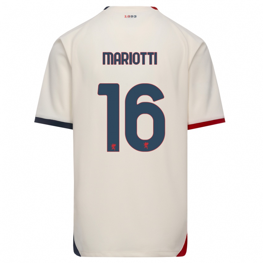 גברים Andrea Mariotti #16 לבן מבריק אדום הרחק ג'רזי 2026/27 חולצה קצרה