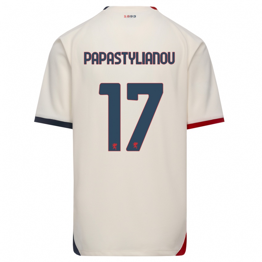 גברים Lysandros Andreas Papastylianou #17 לבן מבריק אדום הרחק ג'רזי 2026/27 חולצה קצרה