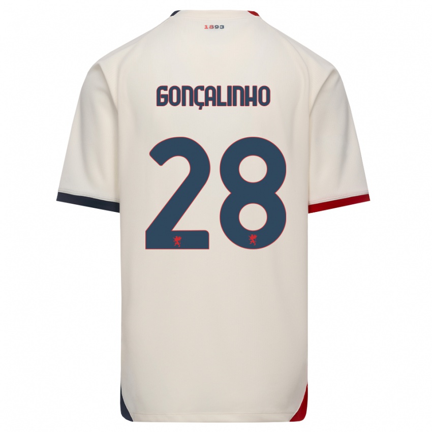 גברים João Gonçalinho #28 לבן מבריק אדום הרחק ג'רזי 2026/27 חולצה קצרה