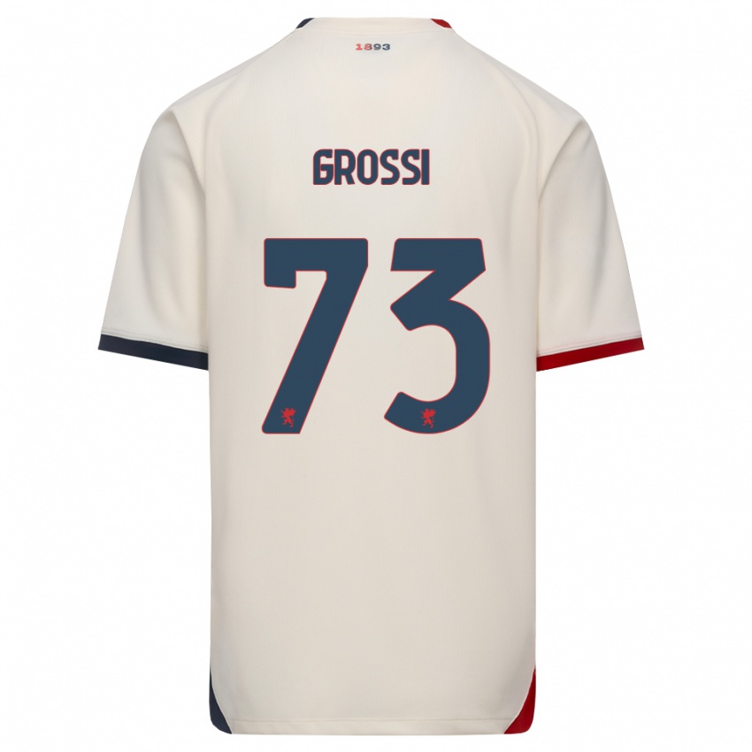 גברים Jacopo Grossi #73 לבן מבריק אדום הרחק ג'רזי 2026/27 חולצה קצרה
