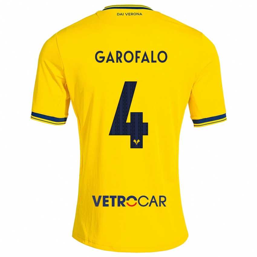 גברים Lorenzo Garofalo #4 צהוב אדום הרחק ג'רזי 2026/27 חולצה קצרה