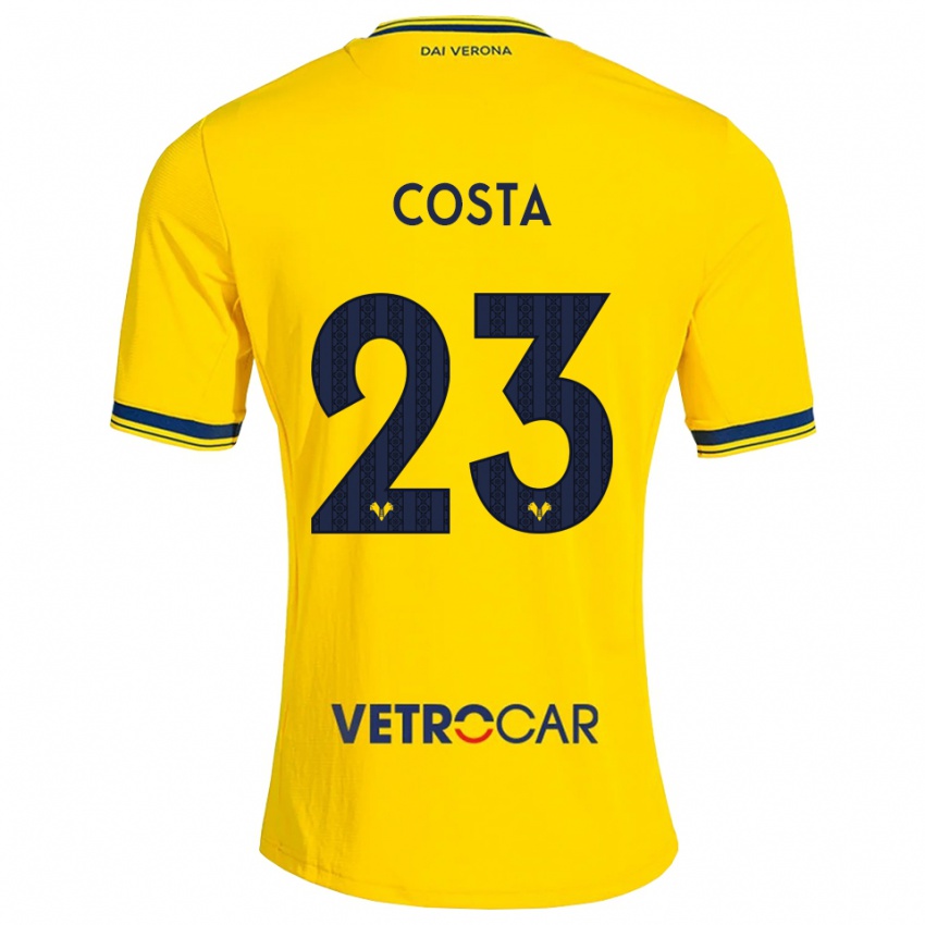 גברים Nicole Costa #23 צהוב אדום הרחק ג'רזי 2026/27 חולצה קצרה
