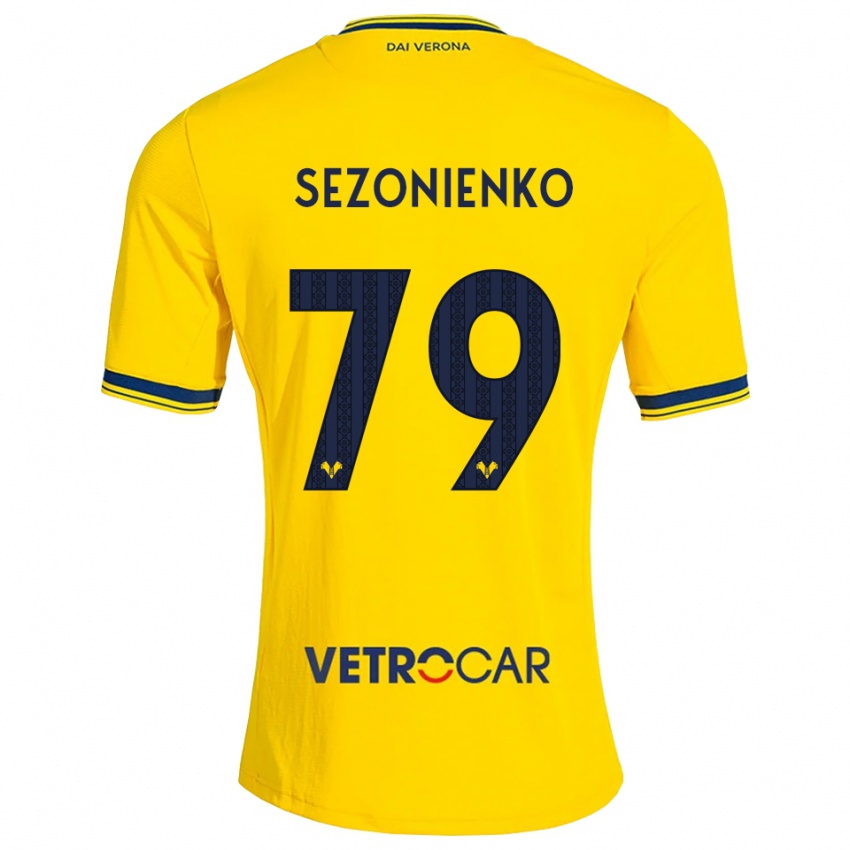 גברים Kacper Sezonienko #79 צהוב אדום הרחק ג'רזי 2026/27 חולצה קצרה
