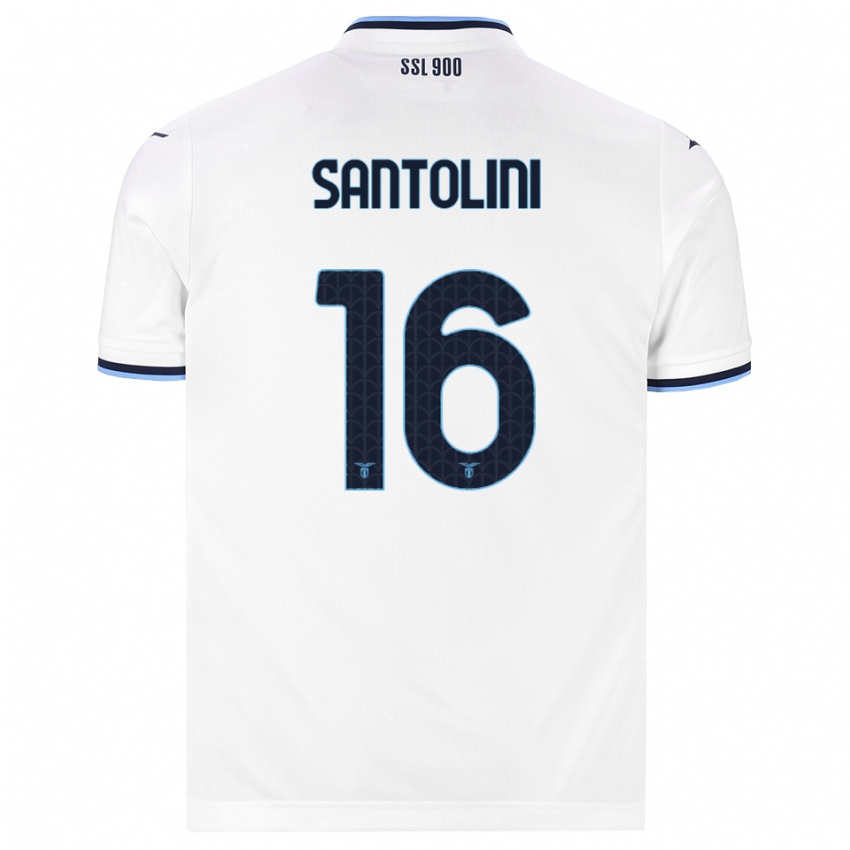 גברים Emanuele Santolini #16 לבן כחול כהה הרחק ג'רזי 2026/27 חולצה קצרה