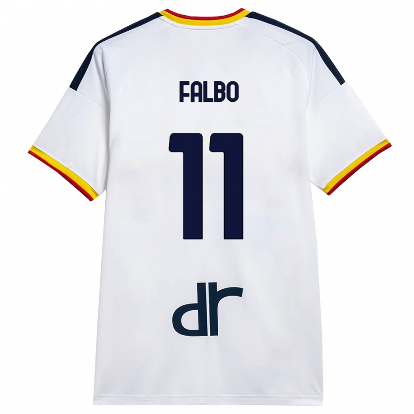 גברים Antonio Falbo #11 לבן צהוב אדום הרחק ג'רזי 2026/27 חולצה קצרה