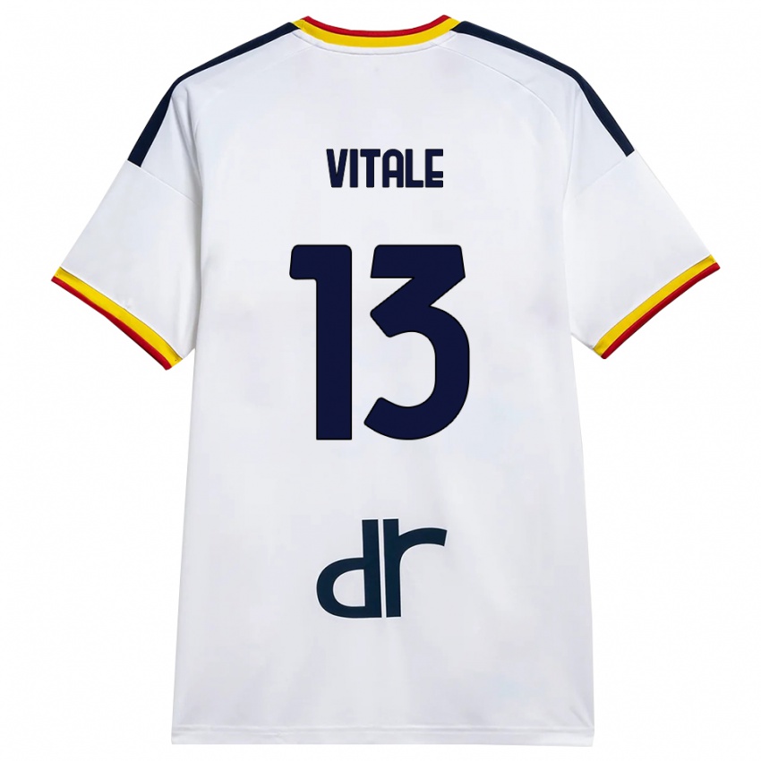 גברים Leonardo Vitale #13 לבן צהוב אדום הרחק ג'רזי 2026/27 חולצה קצרה