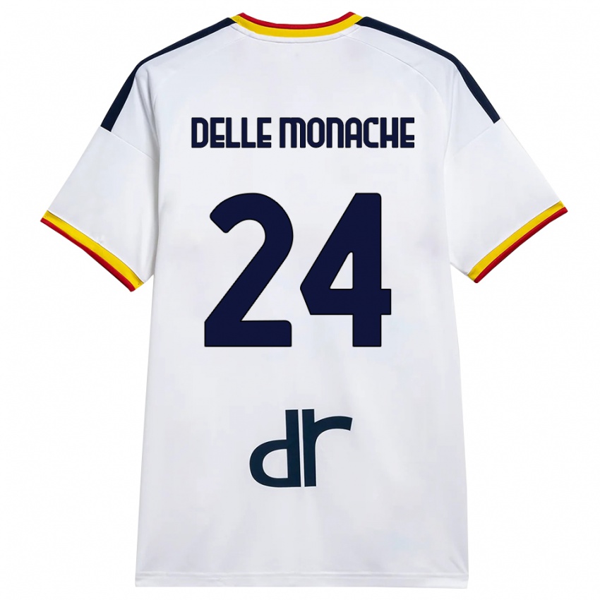 גברים Marco Delle Monache #24 לבן צהוב אדום הרחק ג'רזי 2026/27 חולצה קצרה