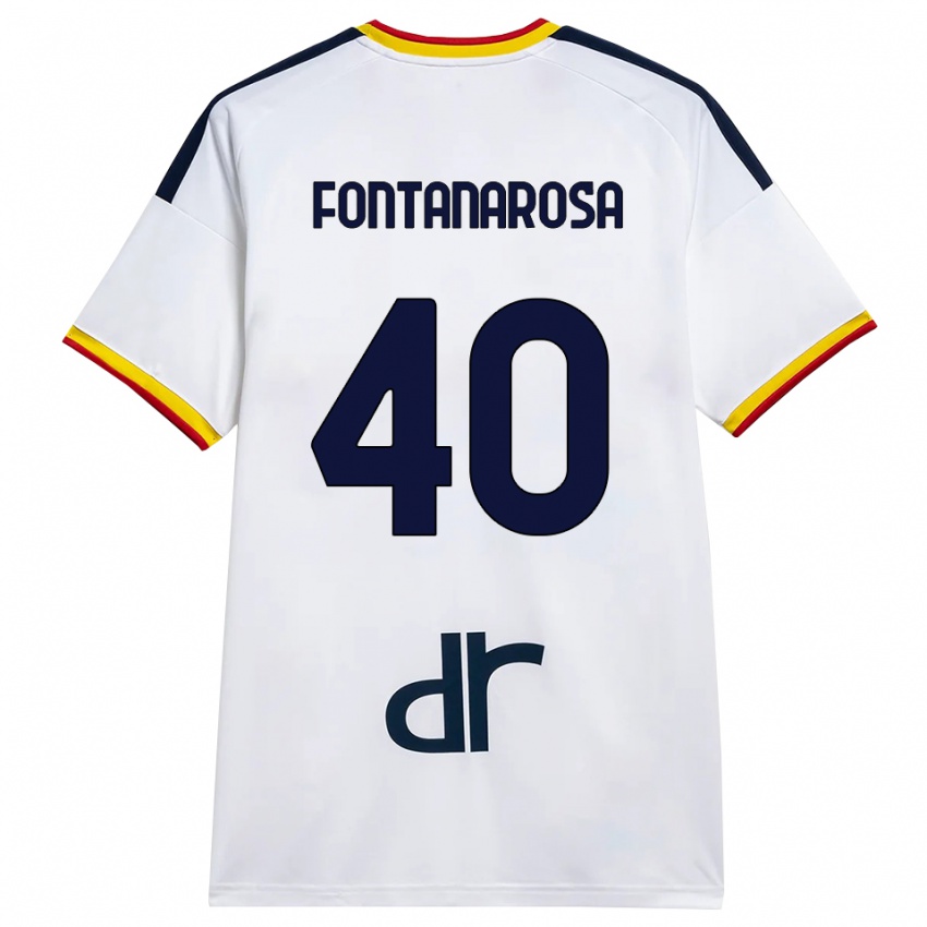 גברים Andrea Fontanarosa #40 לבן צהוב אדום הרחק ג'רזי 2026/27 חולצה קצרה