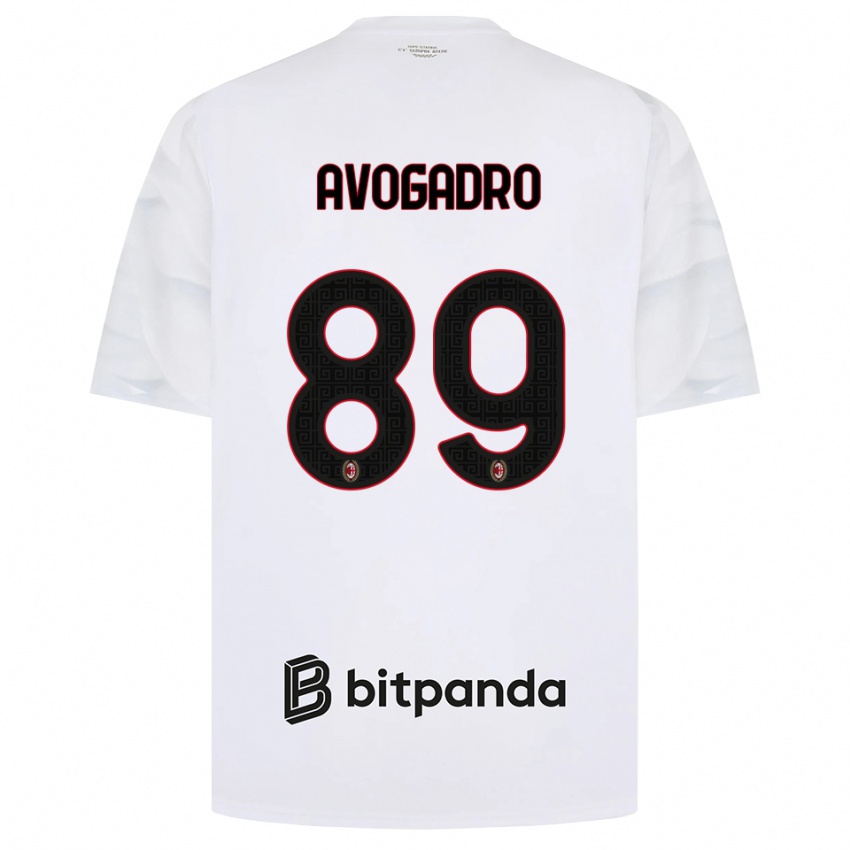 גברים Pietro Avogadro #89 לבן אדום שחור הרחק ג'רזי 2026/27 חולצה קצרה