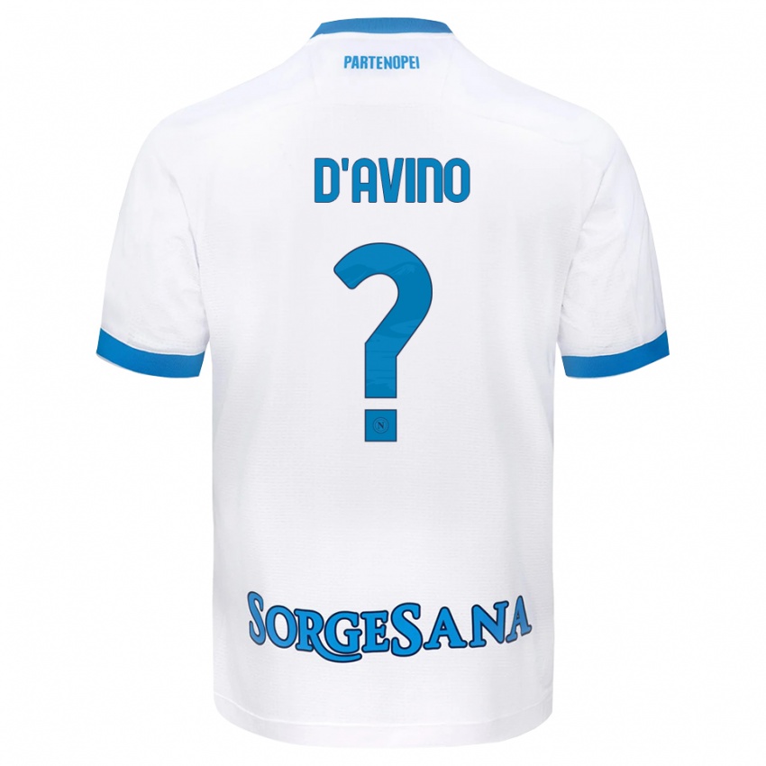 גברים Luigi D'avino #0 לבן כחול שמיים הרחק ג'רזי 2026/27 חולצה קצרה