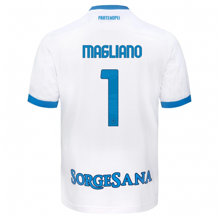 גברים Mattia Magliano #1 לבן כחול שמיים הרחק ג'רזי 2026/27 חולצה קצרה