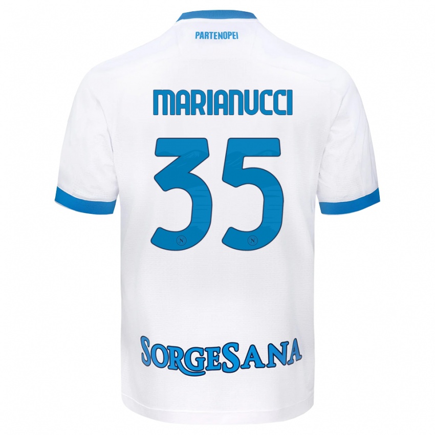 גברים Luca Marianucci #35 לבן כחול שמיים הרחק ג'רזי 2026/27 חולצה קצרה