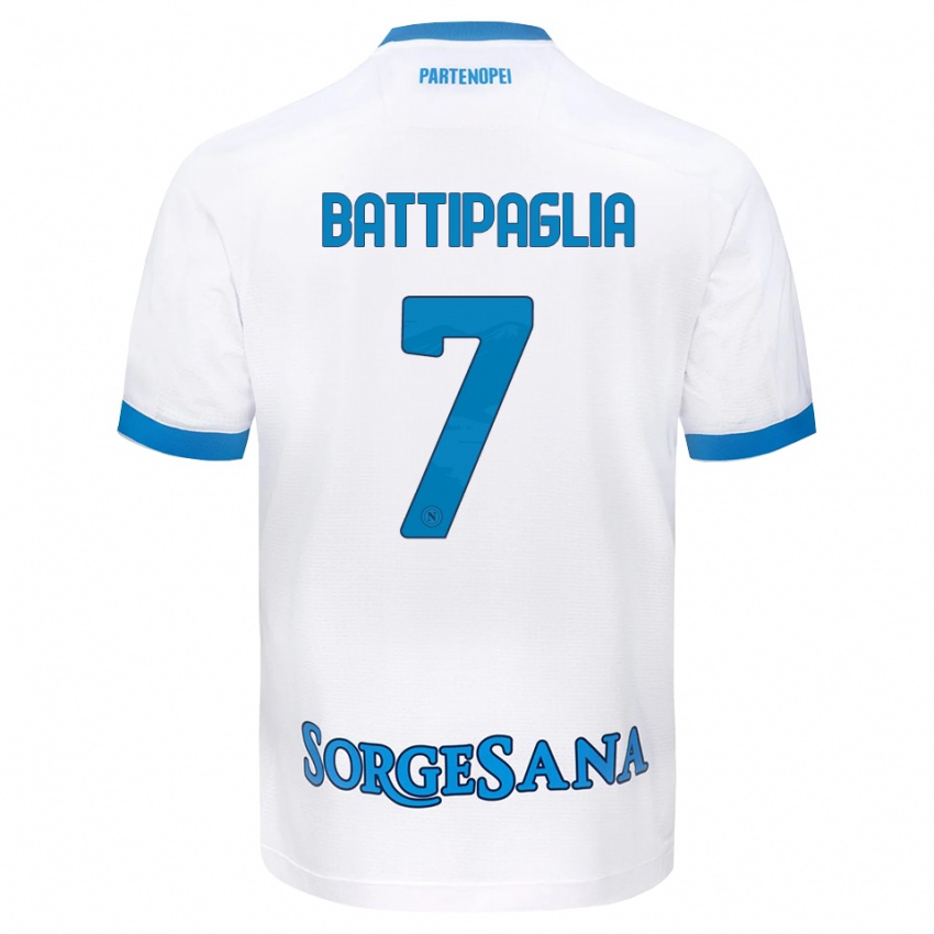 גברים Antonio Battipaglia #7 לבן כחול שמיים הרחק ג'רזי 2026/27 חולצה קצרה