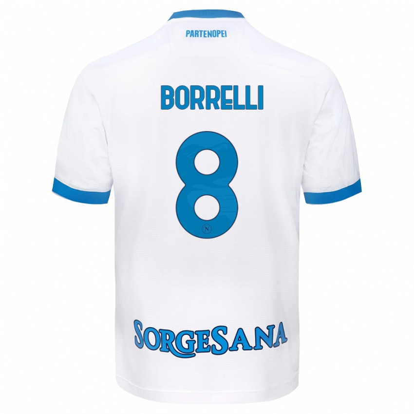 גברים Ciro Borrelli #8 לבן כחול שמיים הרחק ג'רזי 2026/27 חולצה קצרה