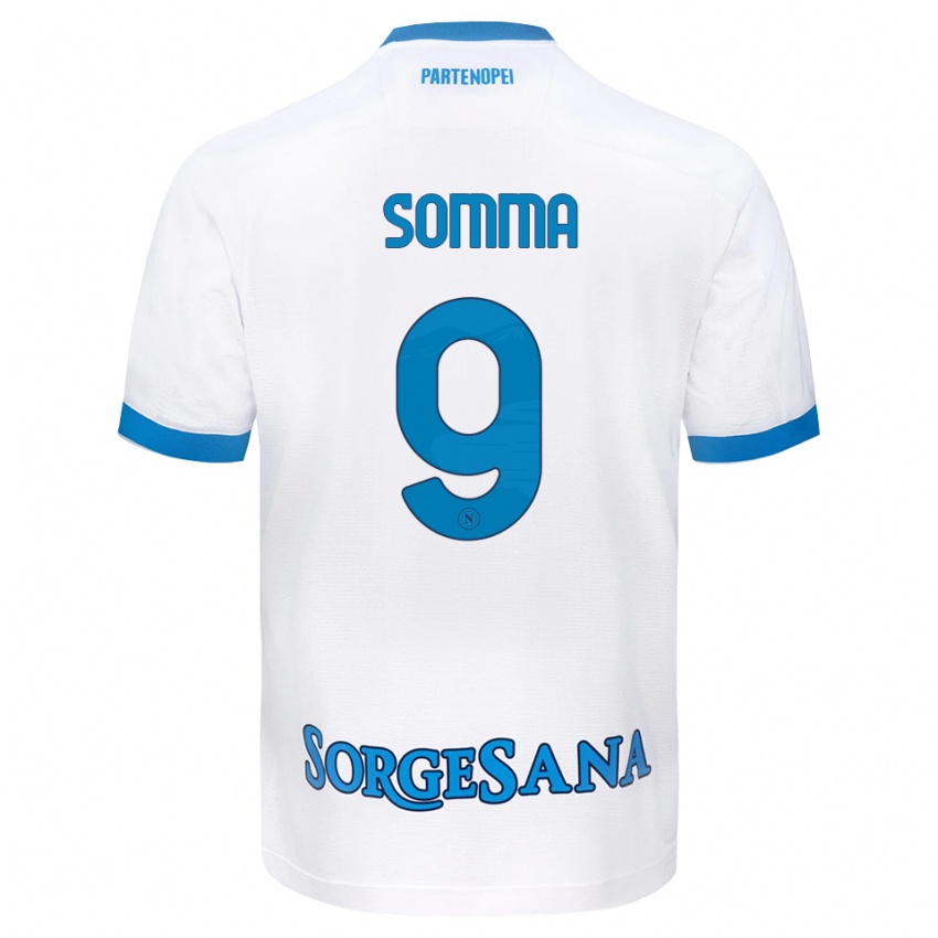 גברים Stanislao Somma #9 לבן כחול שמיים הרחק ג'רזי 2026/27 חולצה קצרה