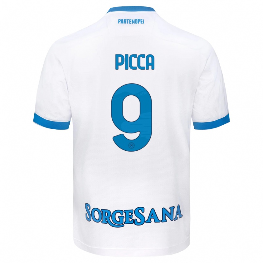 גברים Luigi Picca #9 לבן כחול שמיים הרחק ג'רזי 2026/27 חולצה קצרה