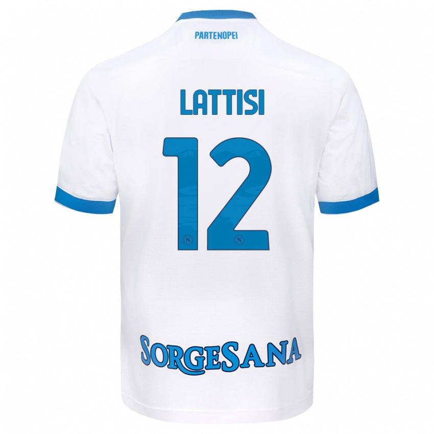 גברים Francesco Lattisi #12 לבן כחול שמיים הרחק ג'רזי 2026/27 חולצה קצרה