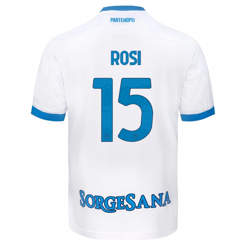 גברים Pasquale Rosi #15 לבן כחול שמיים הרחק ג'רזי 2026/27 חולצה קצרה