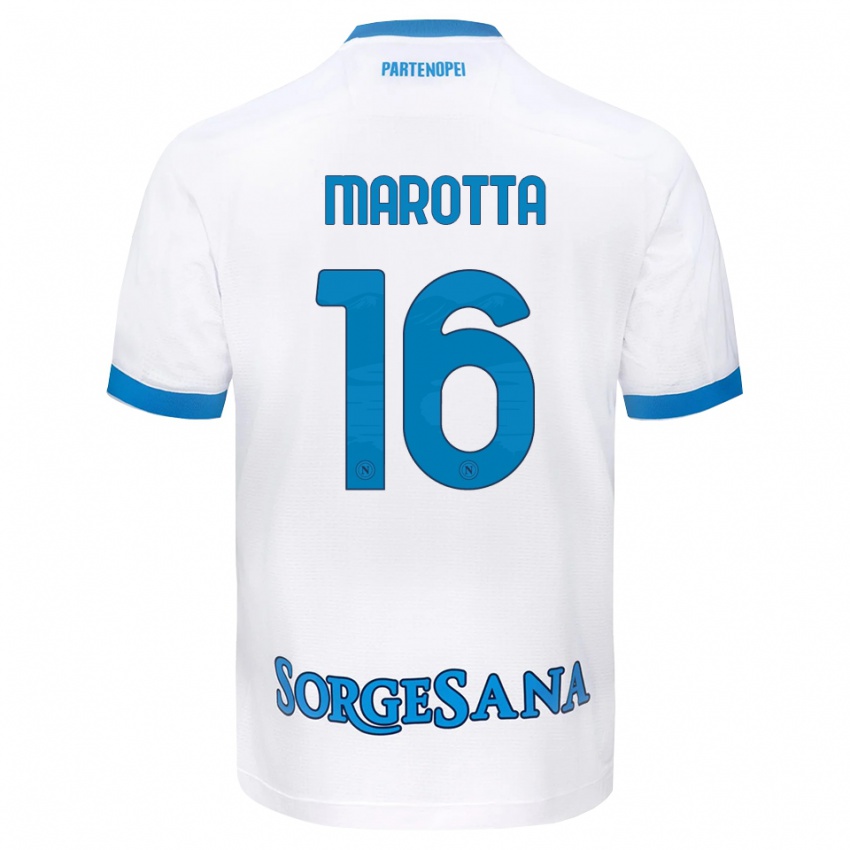 גברים Gabriele Marotta #16 לבן כחול שמיים הרחק ג'רזי 2026/27 חולצה קצרה