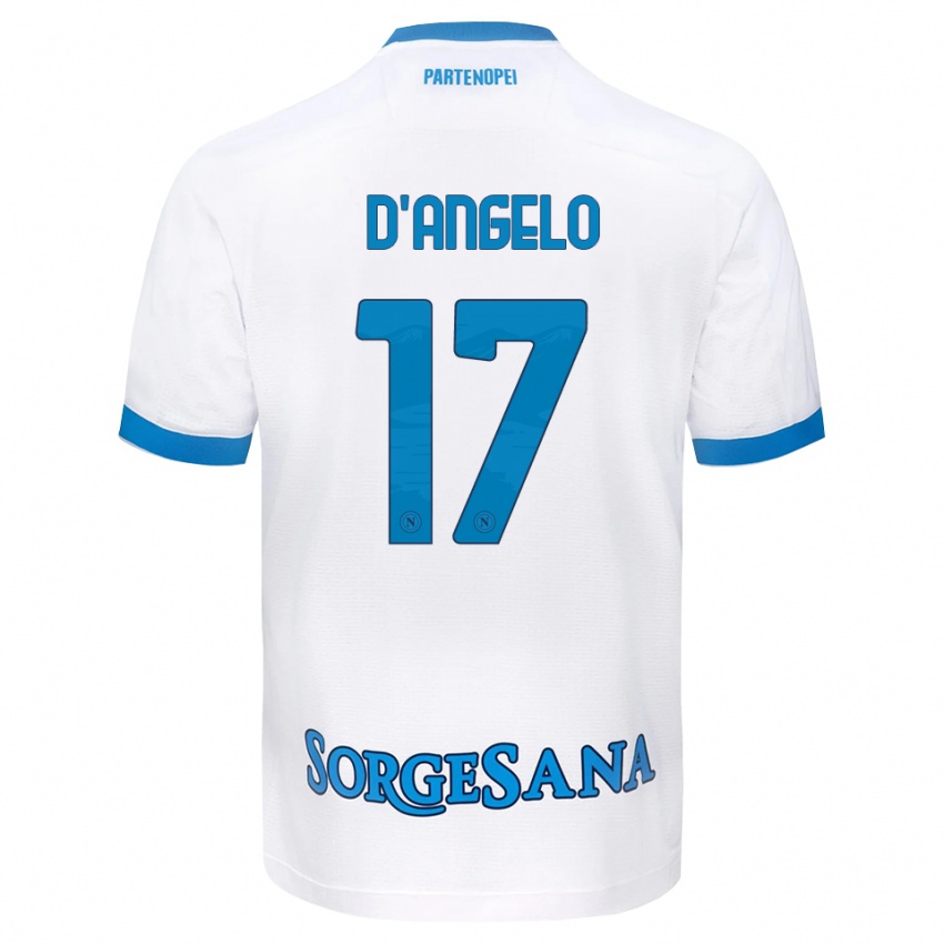 גברים Giuseppe D'angelo #17 לבן כחול שמיים הרחק ג'רזי 2026/27 חולצה קצרה