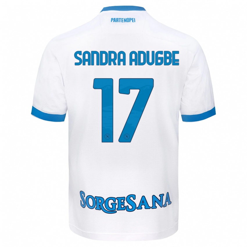 גברים Olamide Sandra Adugbe #17 לבן כחול שמיים הרחק ג'רזי 2026/27 חולצה קצרה
