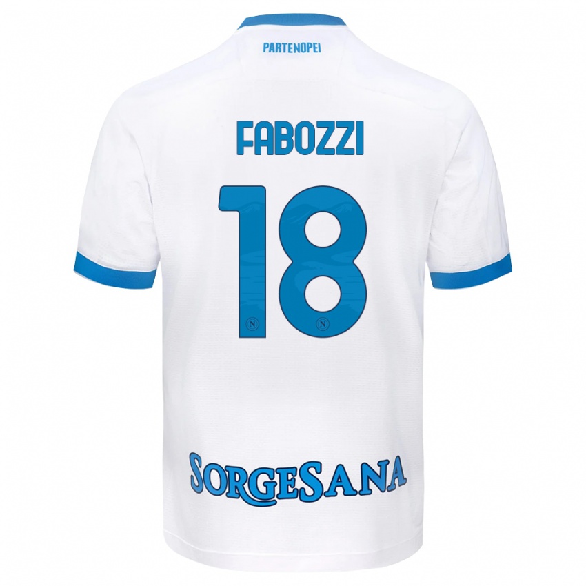 גברים Vincenzo Fabozzi #18 לבן כחול שמיים הרחק ג'רזי 2026/27 חולצה קצרה