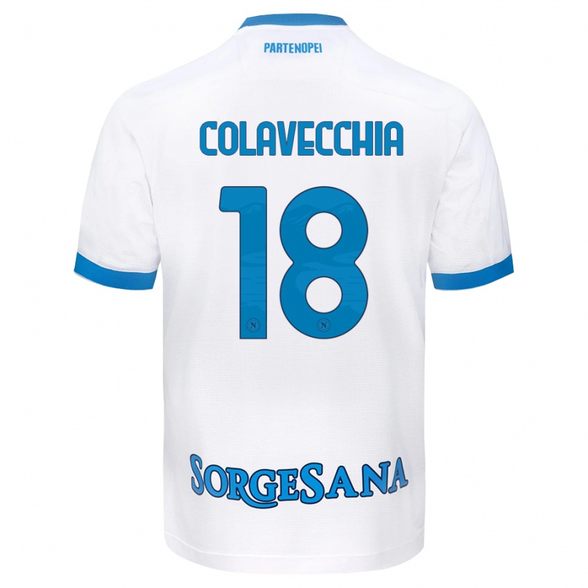 גברים Pasquale Colavecchia #18 לבן כחול שמיים הרחק ג'רזי 2026/27 חולצה קצרה