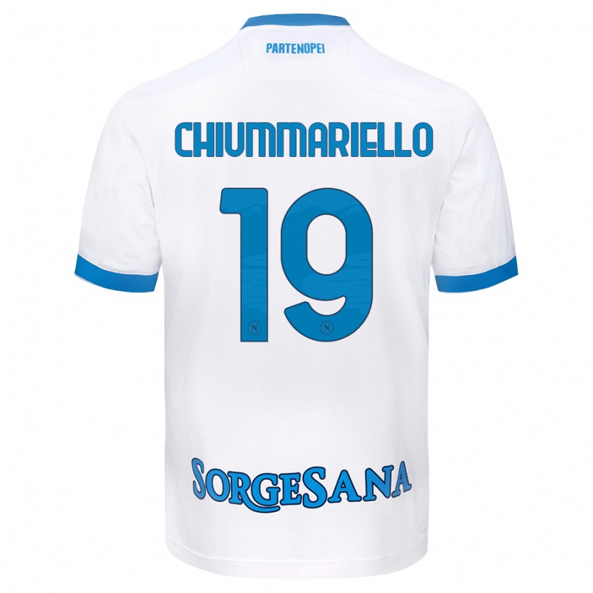 גברים Andrea Chiummariello #19 לבן כחול שמיים הרחק ג'רזי 2026/27 חולצה קצרה