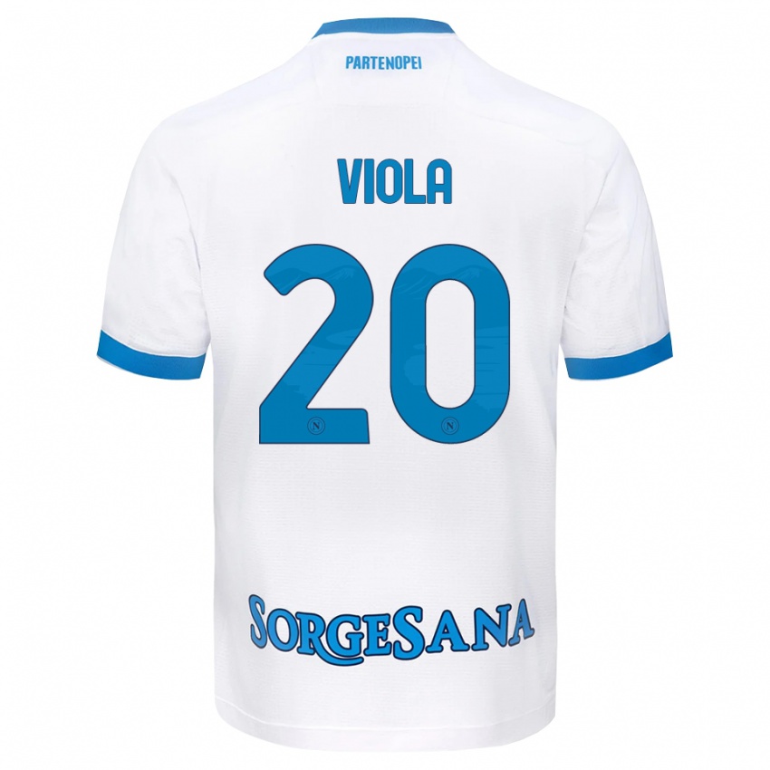 גברים Nicola Viola #20 לבן כחול שמיים הרחק ג'רזי 2026/27 חולצה קצרה