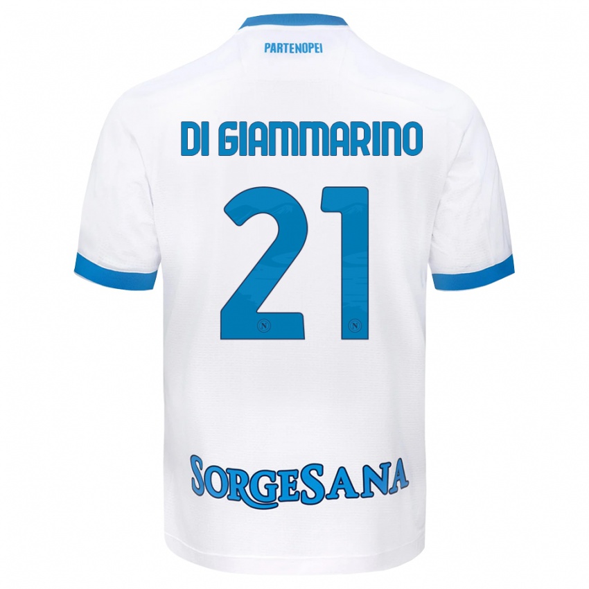 גברים Virginia Di Giammarino #21 לבן כחול שמיים הרחק ג'רזי 2026/27 חולצה קצרה
