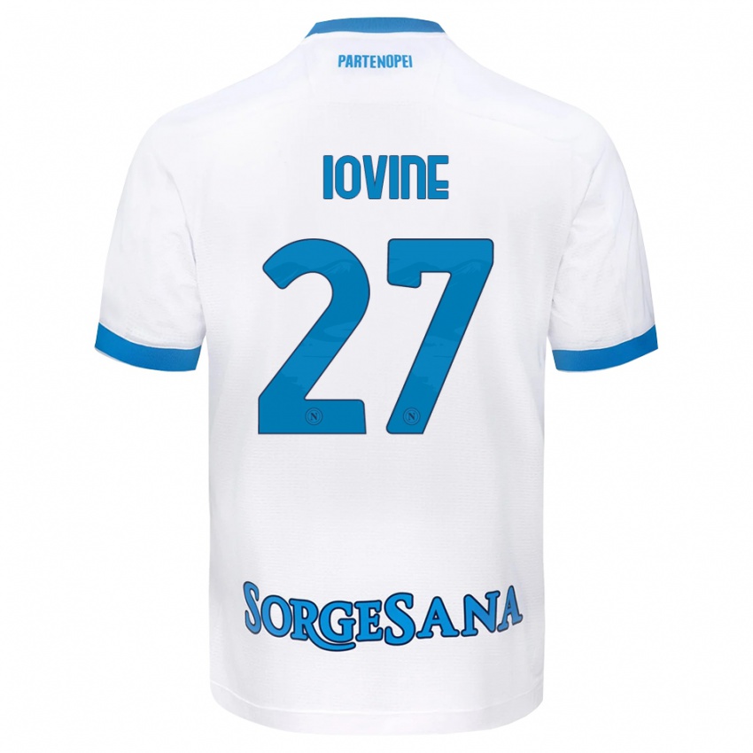 גברים Andrea Iovine #27 לבן כחול שמיים הרחק ג'רזי 2026/27 חולצה קצרה