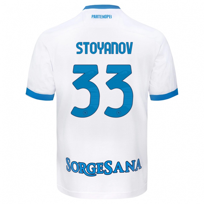 גברים Steliyan Stoyanov #33 לבן כחול שמיים הרחק ג'רזי 2026/27 חולצה קצרה