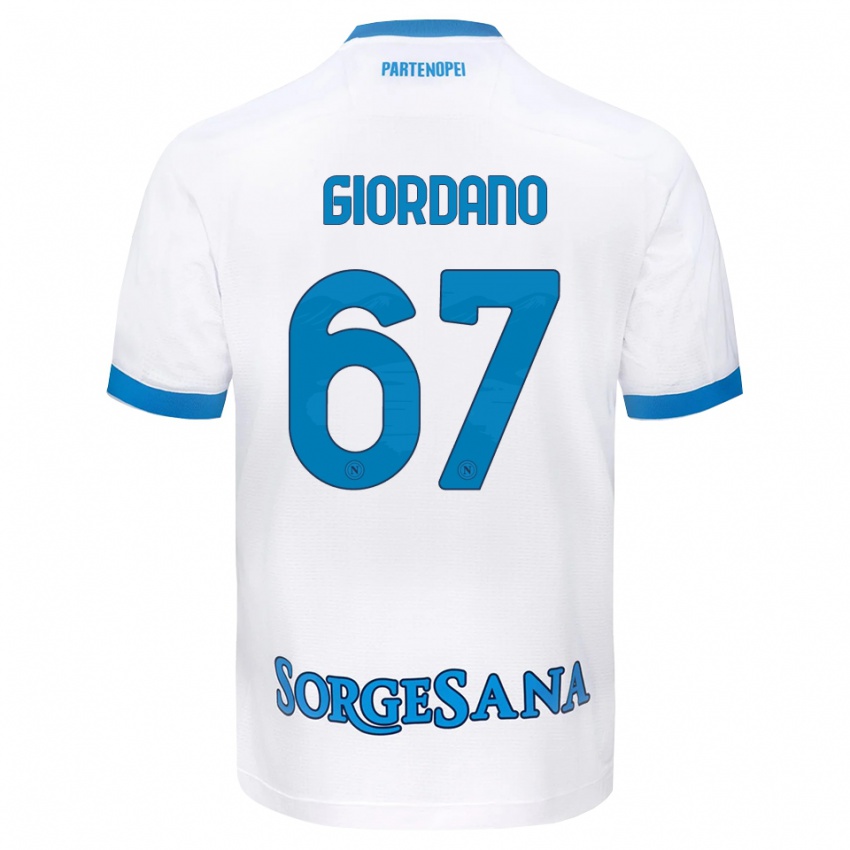 גברים Michela Giordano #67 לבן כחול שמיים הרחק ג'רזי 2026/27 חולצה קצרה