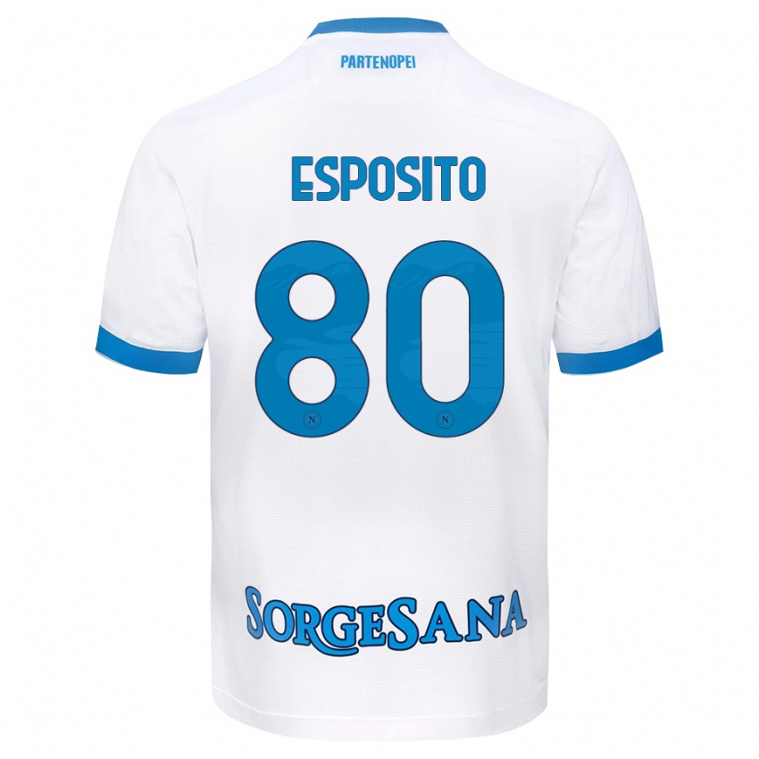 גברים Luigi Esposito #80 לבן כחול שמיים הרחק ג'רזי 2026/27 חולצה קצרה