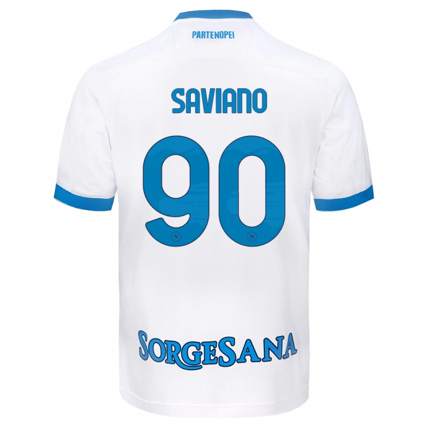 גברים Raffaele Saviano #90 לבן כחול שמיים הרחק ג'רזי 2026/27 חולצה קצרה
