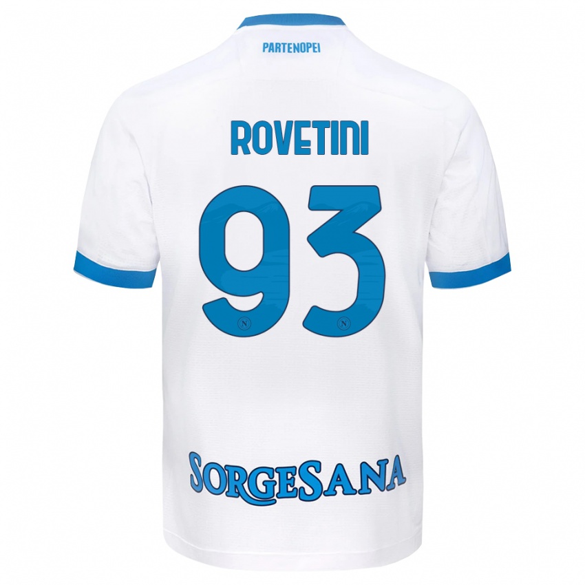 גברים Alessandro Rovetini #93 לבן כחול שמיים הרחק ג'רזי 2026/27 חולצה קצרה