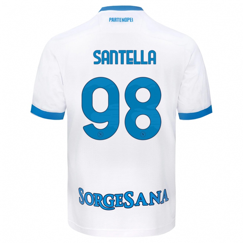 גברים Alessandro Santella #98 לבן כחול שמיים הרחק ג'רזי 2026/27 חולצה קצרה