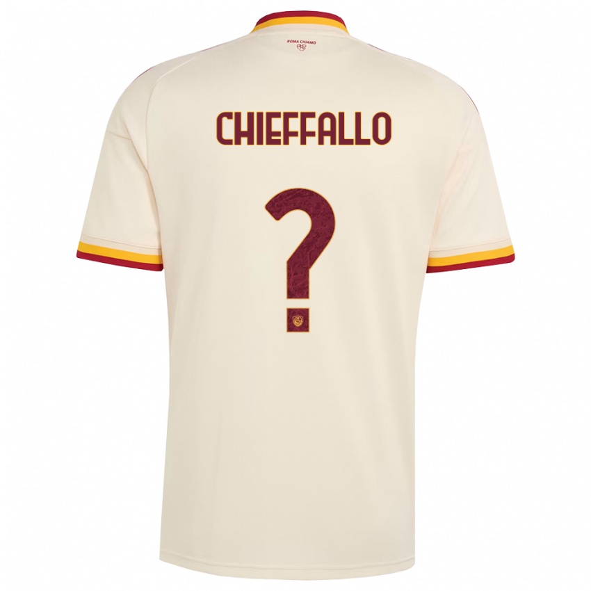 גברים Niccolò Chieffallo #0 שמפניה אדום צהוב הרחק ג'רזי 2026/27 חולצה קצרה