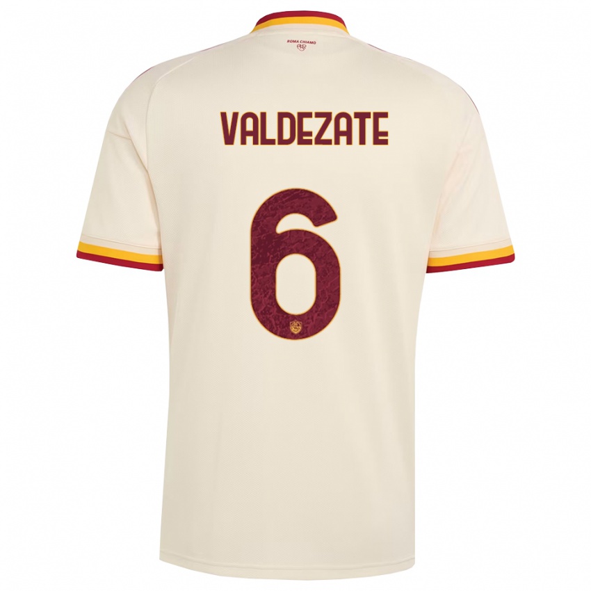 גברים Oihane Valdezate #6 שמפניה אדום צהוב הרחק ג'רזי 2026/27 חולצה קצרה