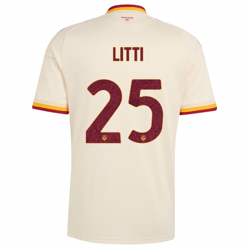 גברים Marco Litti #25 שמפניה אדום צהוב הרחק ג'רזי 2026/27 חולצה קצרה