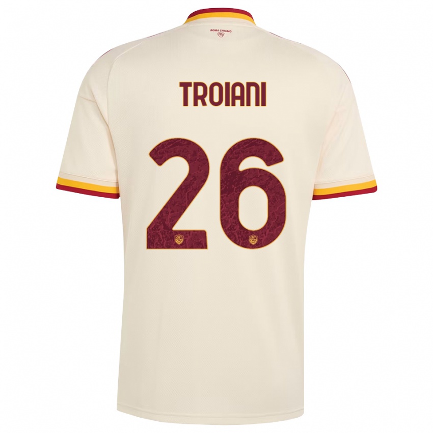 גברים Nicolò Troiani #26 שמפניה אדום צהוב הרחק ג'רזי 2026/27 חולצה קצרה