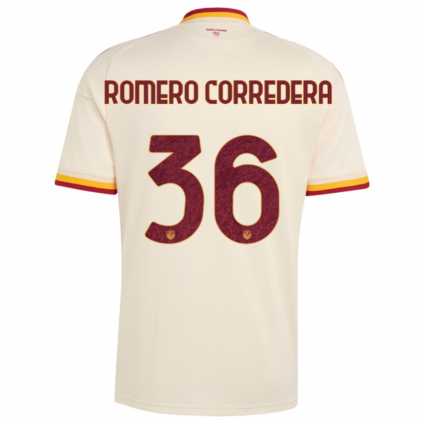 גברים Miguel Romero Corredera #36 שמפניה אדום צהוב הרחק ג'רזי 2026/27 חולצה קצרה