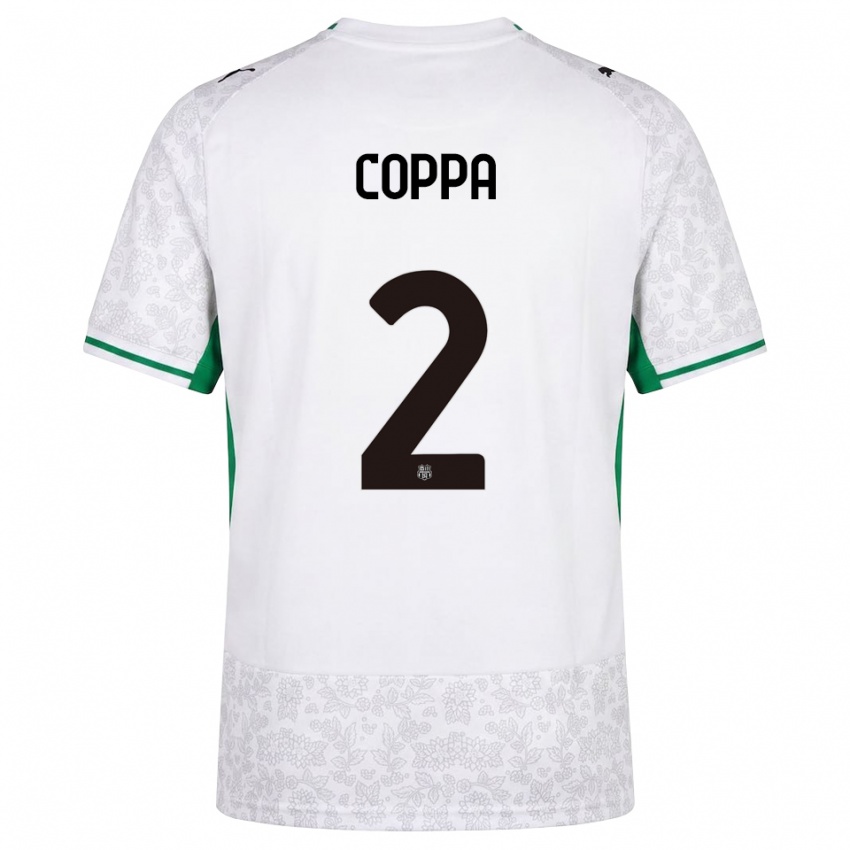 גברים Samuele Coppa #2 לבן שחור ירוק הרחק ג'רזי 2026/27 חולצה קצרה