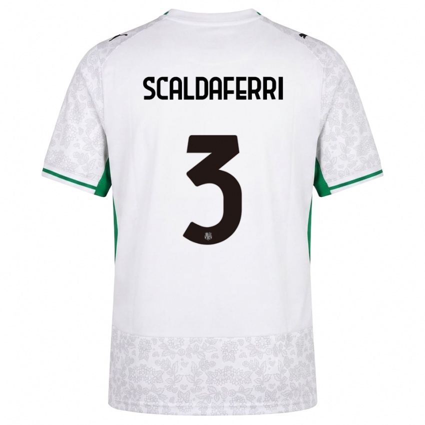 גברים Andrea Scaldaferri #3 לבן שחור ירוק הרחק ג'רזי 2026/27 חולצה קצרה